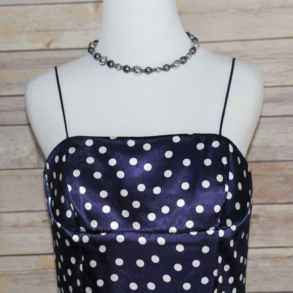 ELIZA J. NEW YORK Navy and White Polka Dot Dress - Picture 3 of 8